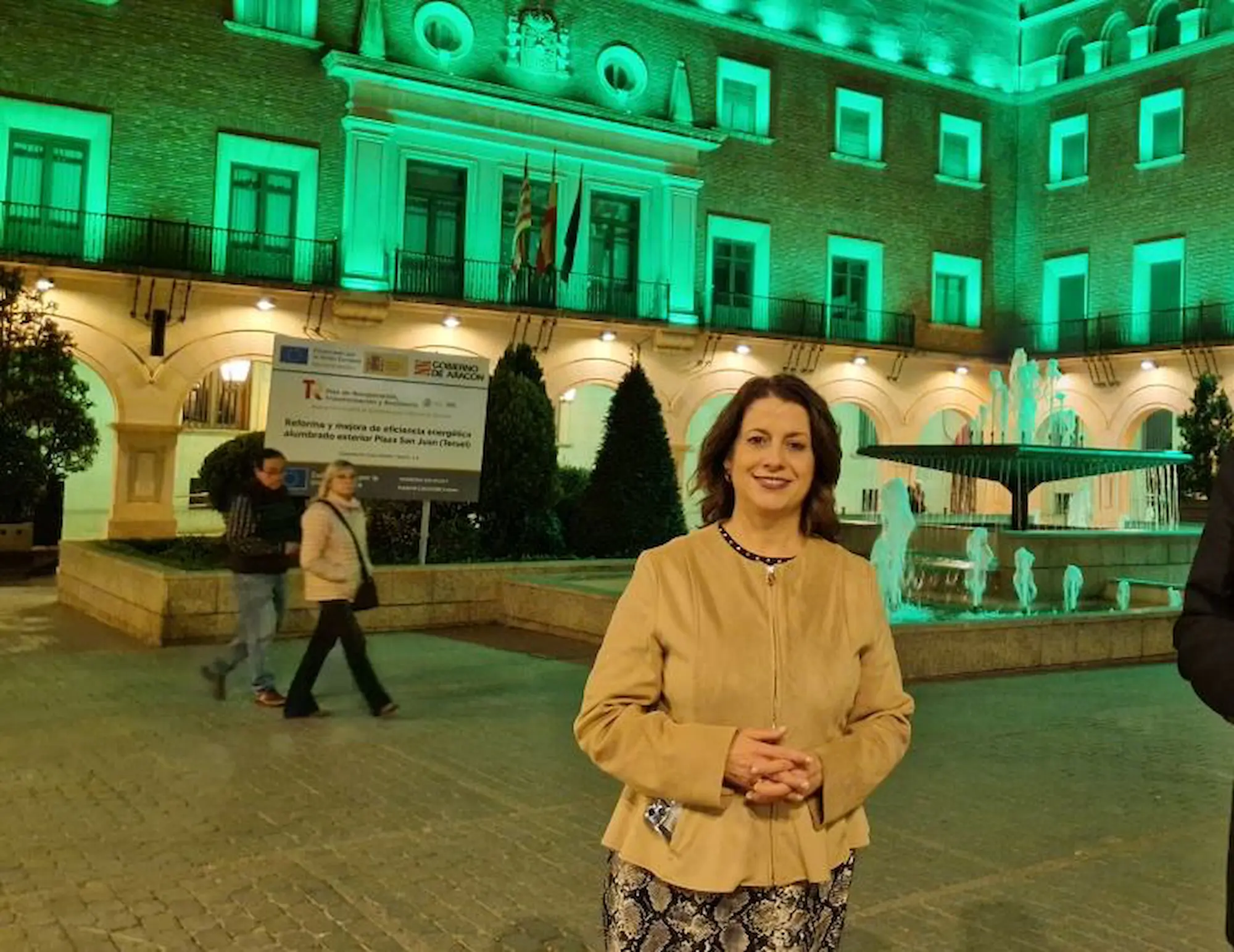 La Plaza de San Juan se transforma en un gran espectáculo de luz y música con motivo de las Ferias del Jamón de Teruel